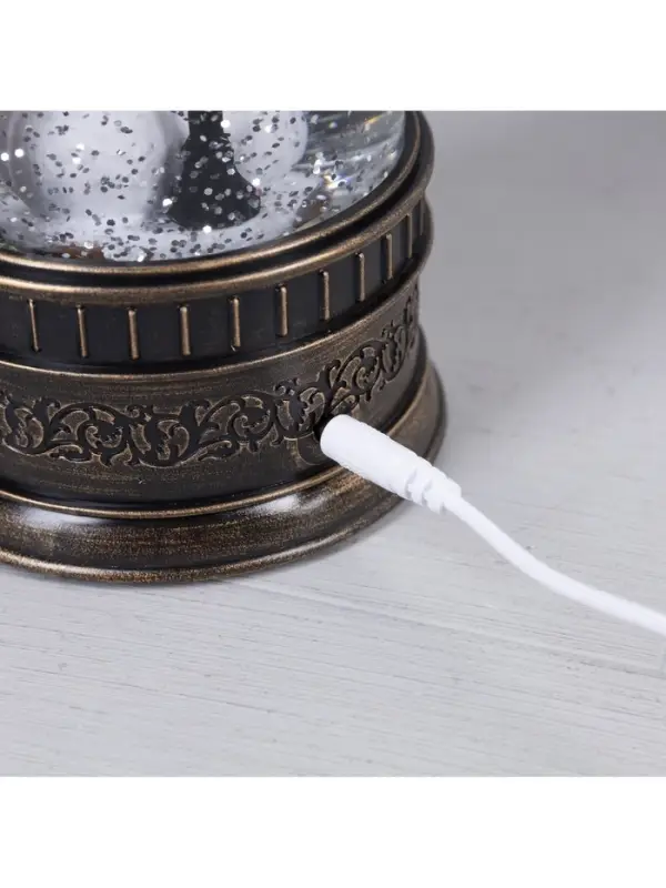 Светодиодная фигура &laquo;Фонарь со снеговиками&raquo; 14&times;27&times;14 см, пластик, от батареек ААх3, USB, свечение тёплое белое