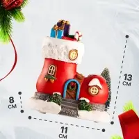 Светодиодная фигура &laquo;Волшебный сапожок&raquo;, 13&times;11 см, 4 LED, от батареек АААx2, свечение тёплое белое