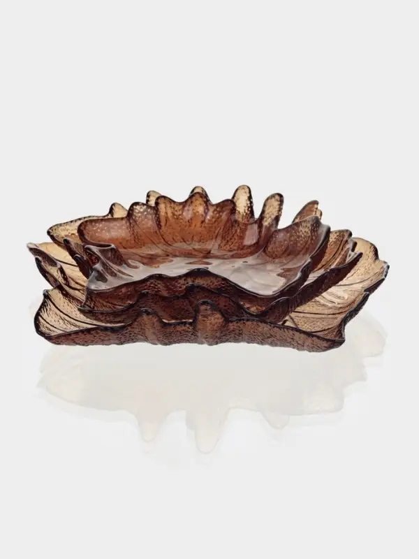 Набор блюд &laquo;Кленовый лист&raquo;, стекло, коричневый