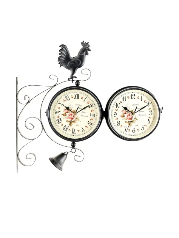 Часы настенные интерьерные &laquo;Флюгер&raquo;, двусторонние, на подвесе, бесшумные, плавный ход, 48&times;32 см, циферблат d=19 см, от батарейки 1&times;АА