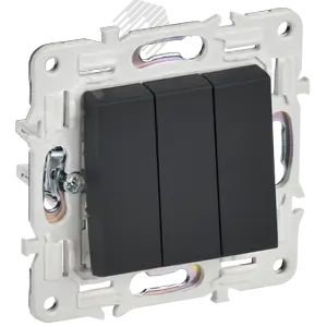 SKANDY Выключатель 3-клавишный 10А SK-V11G графит IEK