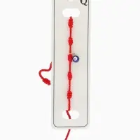 Браслет-оберег &laquo;Красная нить&raquo; узел с глазиком, цвет красно-бело-синий