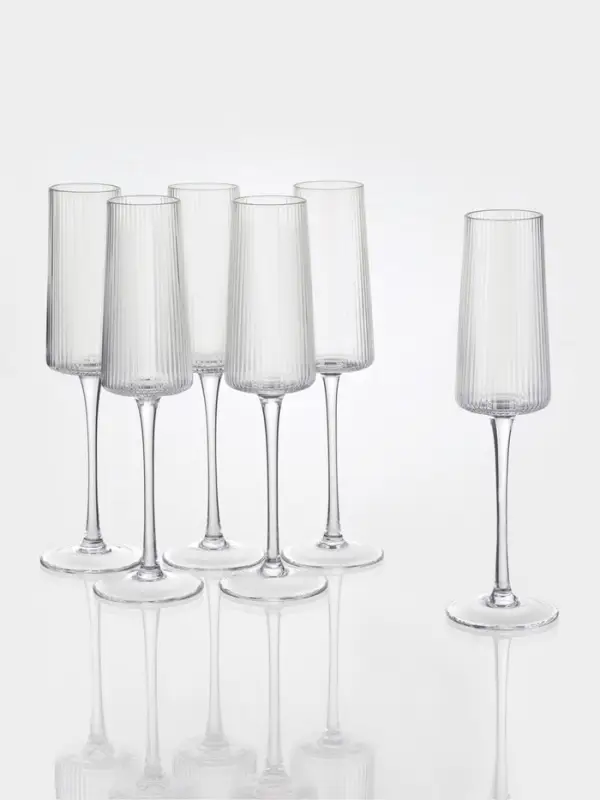 Набор бокалов для шампанского "Восхищение", 6 шт, р-р 1й шт 7,5х24,5 см, 250 мл