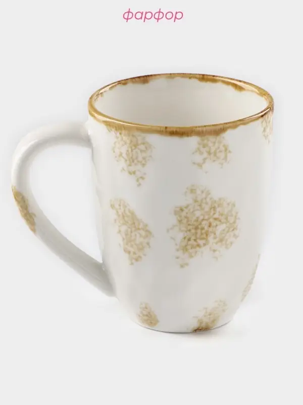 Кружка Доляна Organic Gold, 400 мл, фарфор, белая