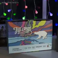 Гирлянда &laquo;Занавес&raquo; 2&times;1.5 м с насадками &laquo;Шарики&raquo;, IP20, прозрачная нить, 360 LED, свечение мульти (RG/RB), мигание, 220 В