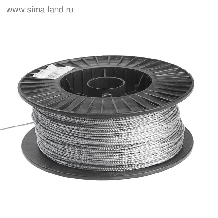 Трос стальной ТУНДРА krep, структура 6х7+FC, 3 мм, в катушке 200 м Трос стальной ТУНДРА krep, структура 6х7+FC, 3 мм, в катушке 200 м