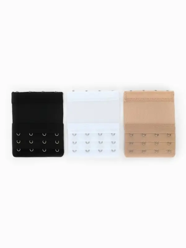 Застёжка для бюстгальтера, удлинитель, 3 ряда, 4 крючка, 7.5&times;10 см, 3 шт.