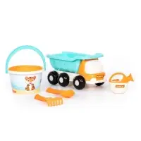 Набор игрушек для песочницы &laquo;Сафари&raquo;, 6 предметов: самосвал, ведро, ситечко, совок, грабельки, лейка, МИКС