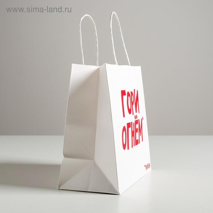 Пакет подарочный крафт, упаковка, «Гори огнем», 22 х 22 х 11 см Пакет подарочный крафт, упаковка, «Гори огнем», 22 х 22 х 11 см