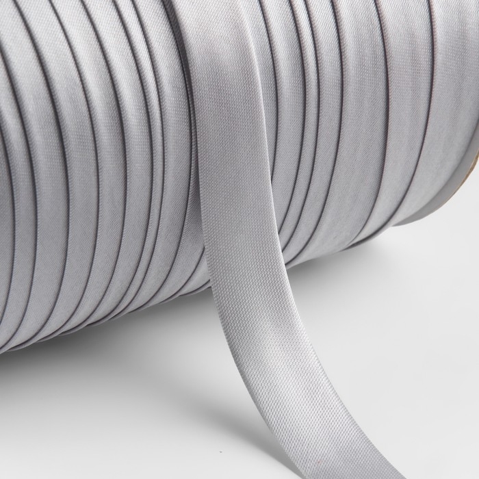 Косая бейка, атласная, 15 мм × 132 ± 1 м, цвет серый №9197 Косая бейка, атласная, 15 мм × 132 ± 1 м, цвет серый №9197