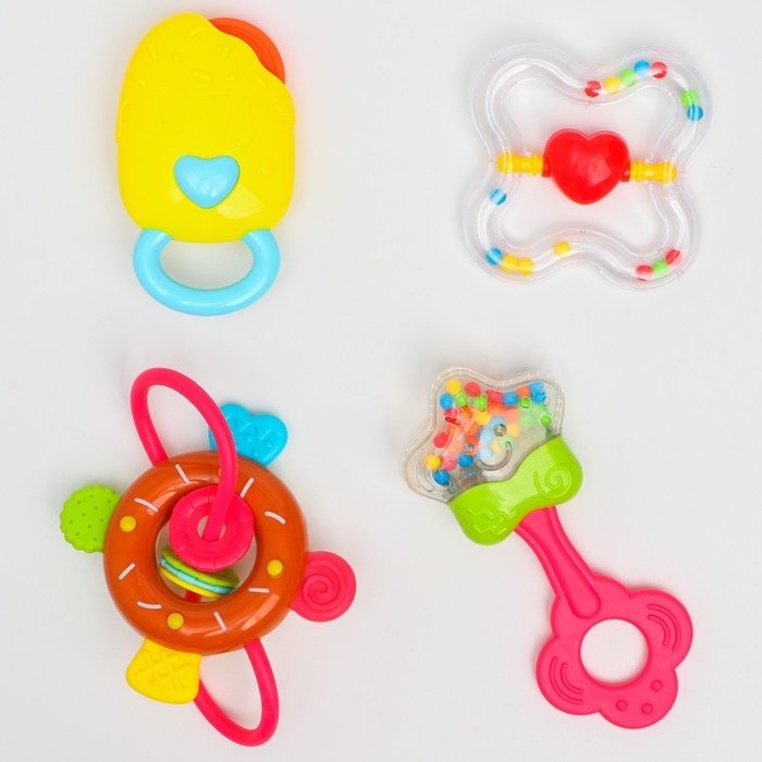 Набор погремушек «Сладости», 4 шт., Крошка Я Набор погремушек «Сладости», 4 шт., Крошка Я