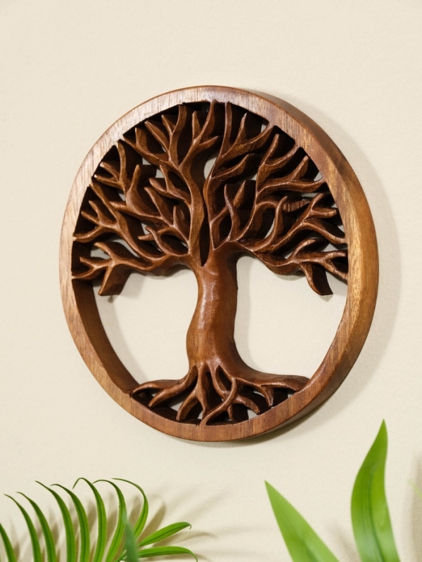 Панно "Древо жизни" дерево суар, 20х20х2 см