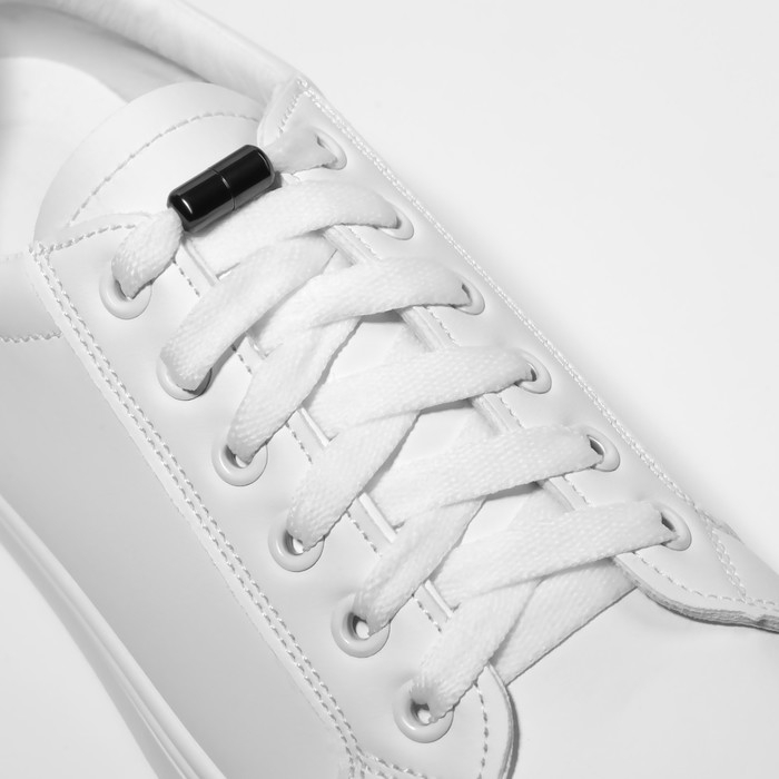 Фиксатор для шнурков, пара, d = 8 мм, 1,8 см, цвет чёрный никель