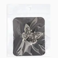 Кольцо для платка "Бабочка", цвет белый в чернёном серебре Кольцо для платка "Бабочка", цвет белый в чернёном серебре