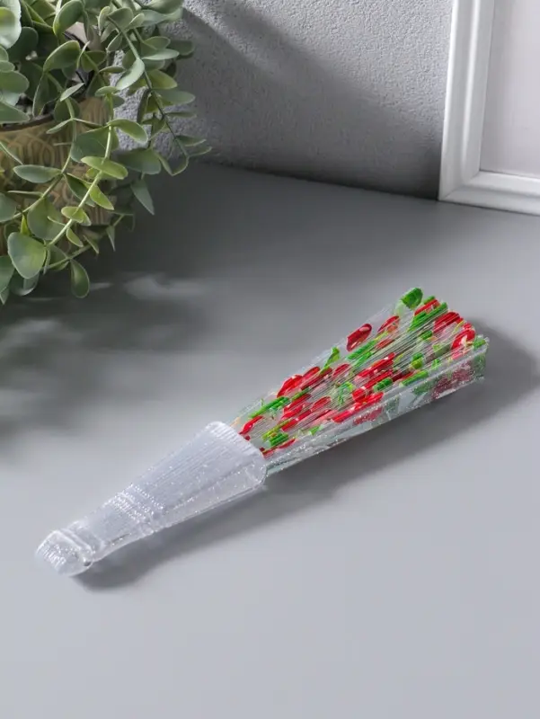 Веер складной пластик &laquo;Вишенки&raquo;, блеск, 23 см