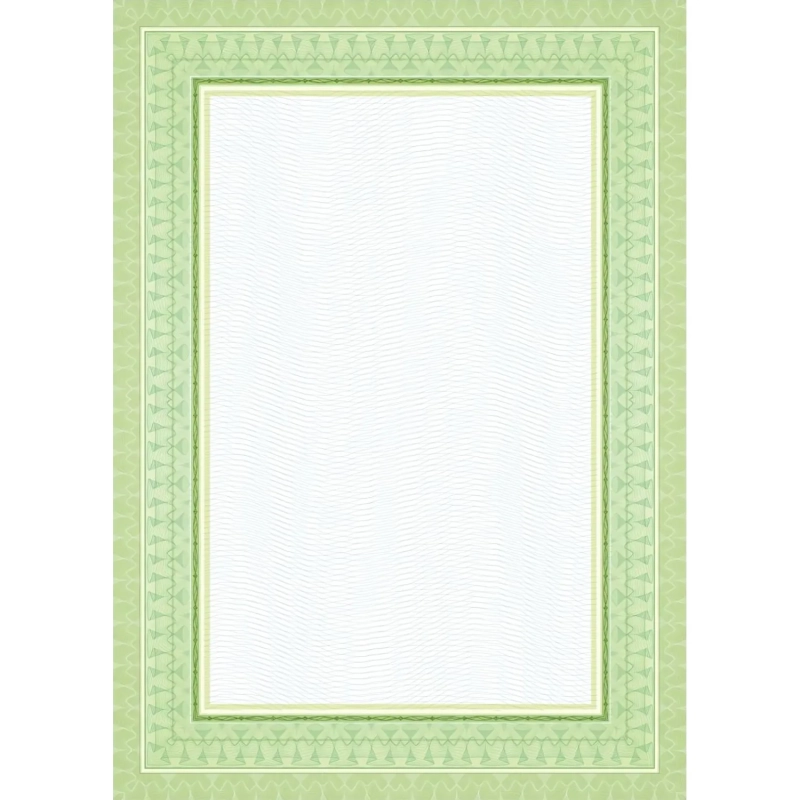 Сертификат-бумага с рамкой А4 зеленая волна 140 г/кв.м 20 шт/уп КЖ-1794/4уп