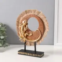 Фигурка полистоун &laquo;Золотая ящерица на плетёном кольце&raquo;, 5&times;13.2&times;21.5 см