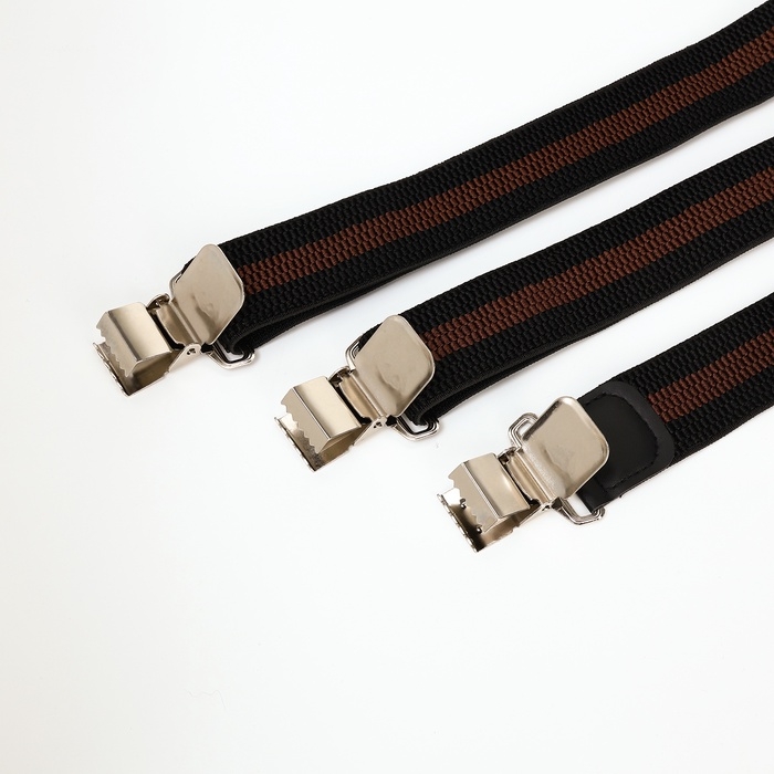 Подтяжки взрослые, ширина 3,8 см, цвет чёрный/коричневый Подтяжки взрослые, ширина 3,8 см, цвет чёрный/коричневый