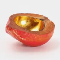 Чаша из кокоса, 19&times;22&times;10 см, красно-золотая