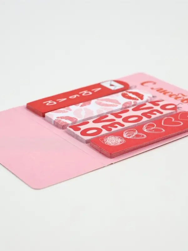 Стикеры-закладки с липким слоем 4 шт, 20 л   Стикеры-закладки с липким слоем 4 шт, 20 л  "С любовью"