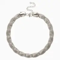 Чокер &laquo;Кручёный Обруч&raquo;, цвет серебро