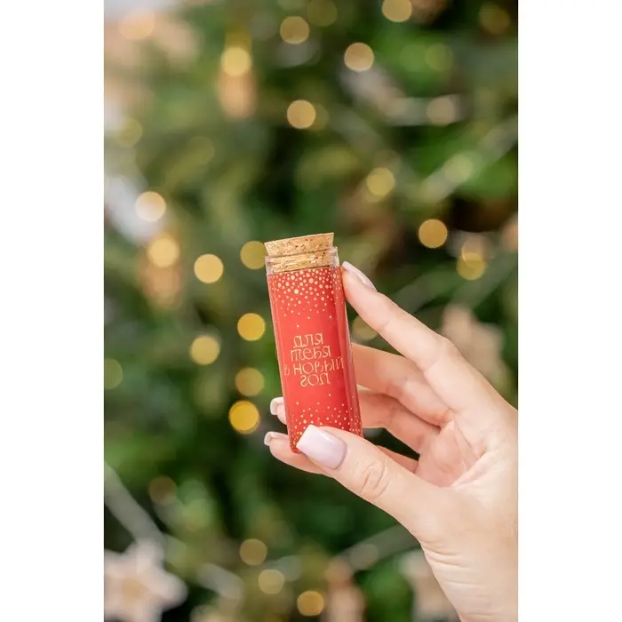 Свеча новогодняя, набор 2 шт., аромат мята и ваниль, 3&times;3&times;8 см