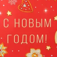 Пакет подарочный новогодний ламинированный &laquo;С новым годом!&raquo;, 18&times;22.3&times;10 см