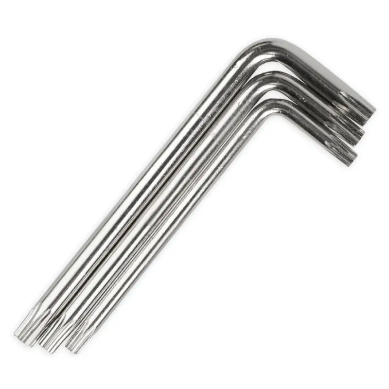 Набор ключей торцевых изогнутых TORX МИНИ с отверстием 8 предметов (T5-T20) AVS TXL-8H