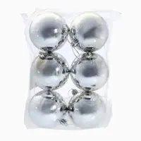 Ёлочные игрушки &laquo;Винтажный глянец&raquo;, шары новогодние, набор 6 шт., d=8 см, серебристый