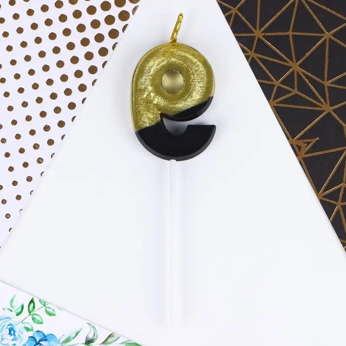 Свеча для торта, цифра «9», 11,5 х 2,3 см Свеча для торта, цифра «9», 11,5 х 2,3 см