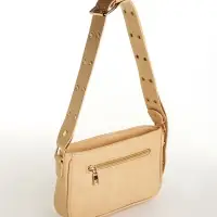Сумка женская багет на молнии, 25&times;5&times;15 см, бежевая
