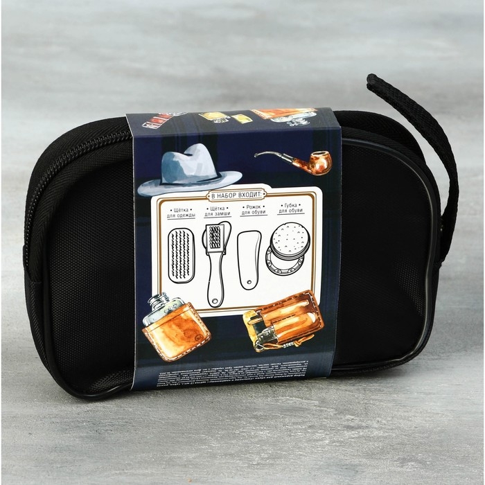 Подарочный набор дорожный для обуви «Сильному и надежному»: щётка 2 шт, губка, лопатка Подарочный набор дорожный для обуви «Сильному и надежному»: щётка 2 шт, губка, лопатка