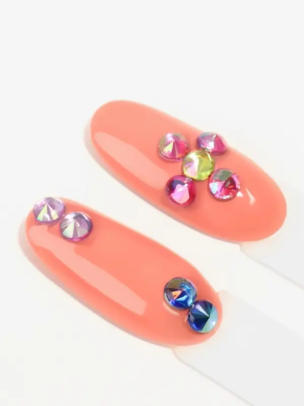 Стразы для декора, объёмные, 12 ячеек, разноцветные