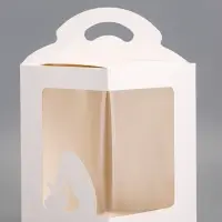 Коробка для десерта, упаковка кондитерская, белая, 18&times;18&times;23 см