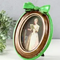 Фоторамка полистоун 14х18,5 см "Зелёный бант" под дерево 22,5х17х3 см