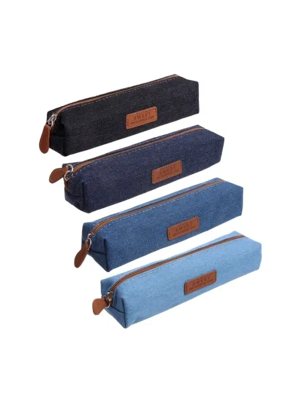 Пенал школьный на молнии Calligrata &laquo;Джинс&raquo;, 1 отделение, текстиль, МИКС