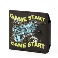 Кошелёк детский маленький Game, 2 отделения, на кнопке, 11&times;1&times;9.5 см, чёрный