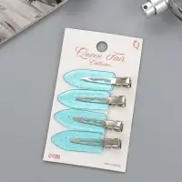 Зажим для волос "Милана" (набор 4 шт) 5,5 см, микс