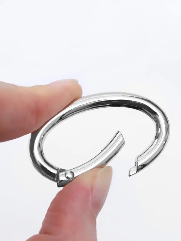 Овал-карабин, 4.8&times;2.9 см / 38&times;5 мм, 5 шт., цвет серебряный