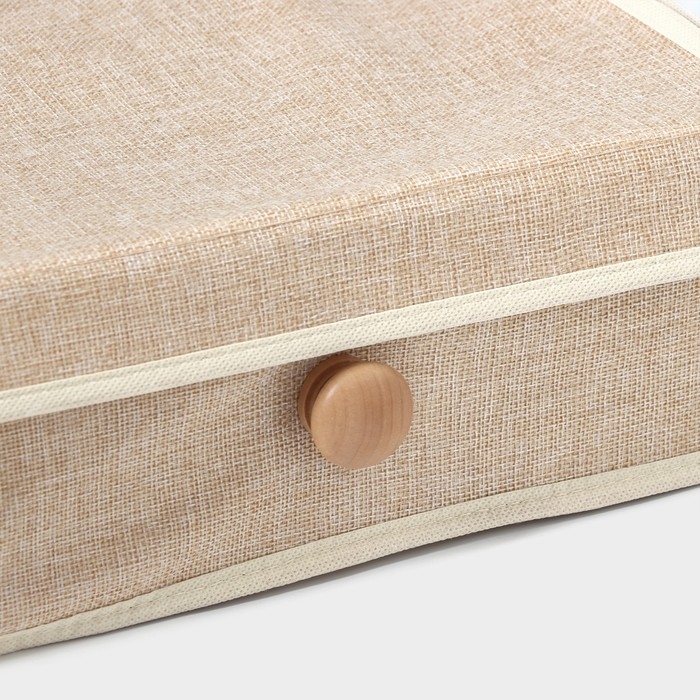 Органайзер для хранения белья LaDо́m «Франческа», 9 ячеек, с крышкой, 35×30×12 см, цвет бежевый Органайзер для хранения белья LaDо́m «Франческа», 9 ячеек, с крышкой, 35×30×12 см, цвет бежевый