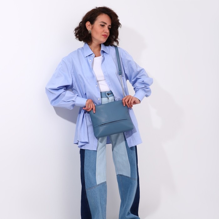 Сумка кросс-боди на молнии, цвет голубой Сумка кросс-боди на молнии, цвет голубой