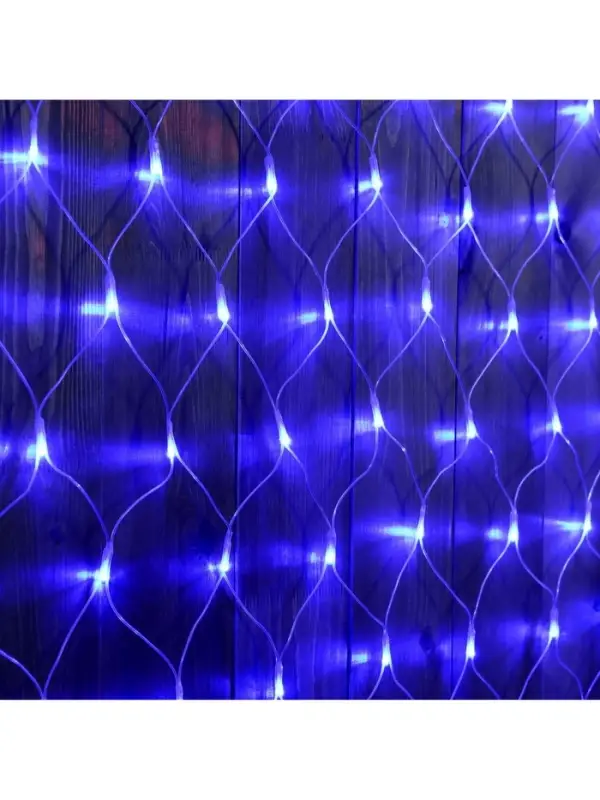 Гирлянда &laquo;Сеть&raquo; 2&times;3 м, IP44, УМС, прозрачная нить, 384 LED, свечение синее, 220 В