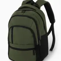 Рюкзак, 26*14*39 см, 2 отд 5н/карм, Комби, Водонепрон. дно, зеленый/черн