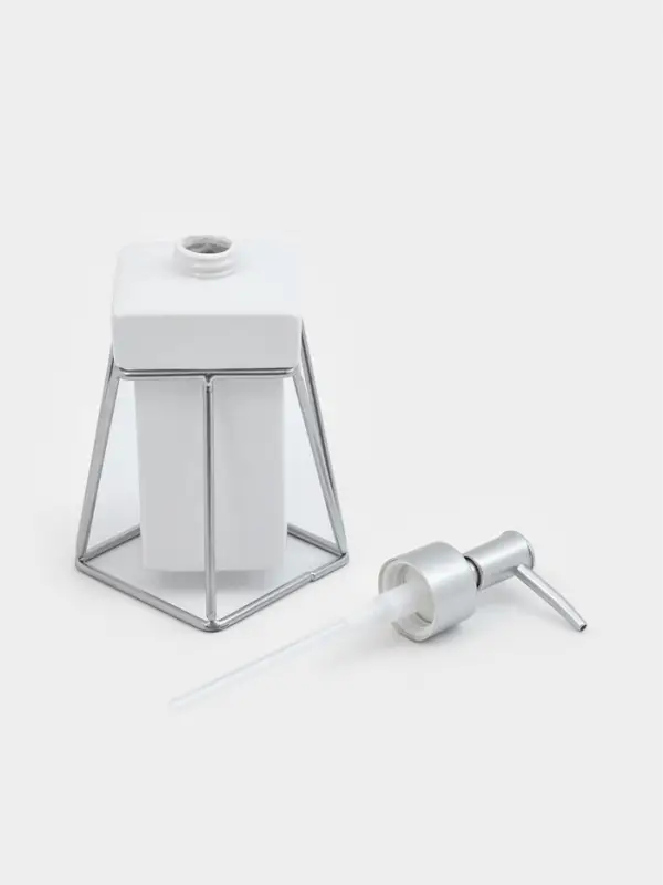 Дозатор для мыла SAVANNA &laquo;Геометрика&raquo;, 250 мл, на подставке, белый