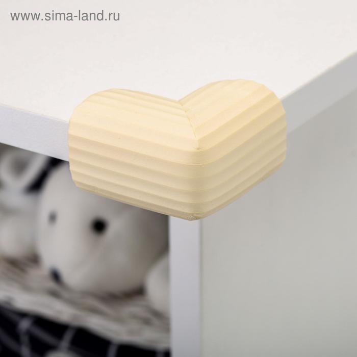 Защитные накладки на углы, набор 4 шт., рифленые, цвет молочный, Крошка Я Защитные накладки на углы, набор 4 шт., рифленые, цвет молочный, Крошка Я