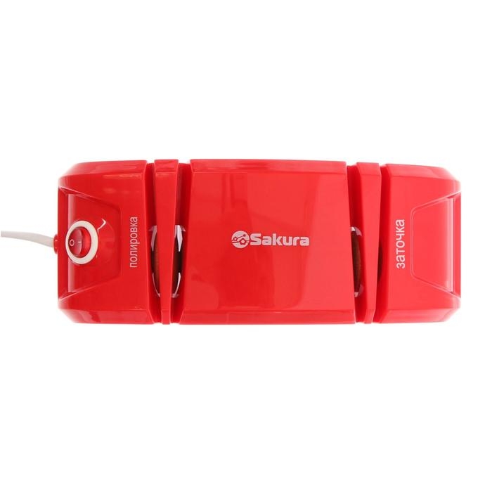 Точилка для ножей Sakura SA-6604R, электрическая, 120 Вт, красная