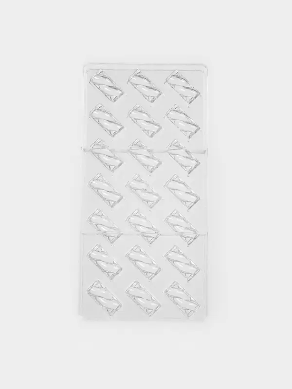 Форма для конфет и шоколада KONFINETTA &laquo;Косичка&raquo;, 27.5&times;17.5&times;2.5 см, 21 ячейка 3.7&times;1.5&times;1.5 см, пластик, прозрачная