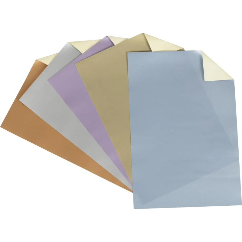 Бумага цветная набор №8 цв.бумаги самокл. а4 5 цв.10л металлик  11-410-35