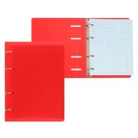 Тетрадь на кольцах Calligrata А5, 120 листов, в клетку, пластиковая обложка, блок офсет, красная
