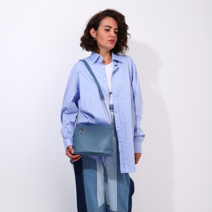 Сумка кросс-боди на молнии, цвет голубой Сумка кросс-боди на молнии, цвет голубой